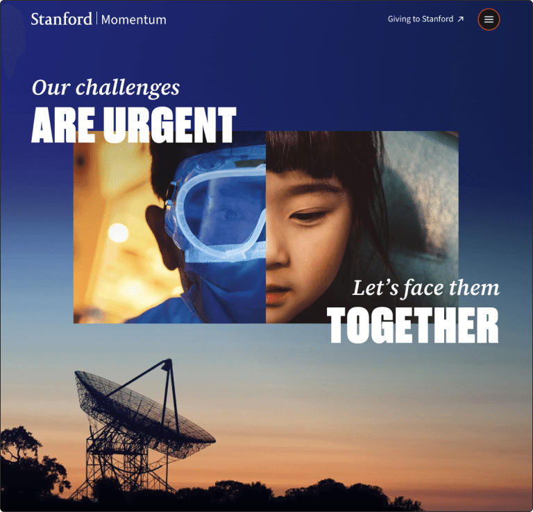 Screenshot of the Stanford Momentum website